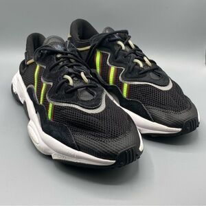 adidas Black Sneakers with Neon Green and Red Accents